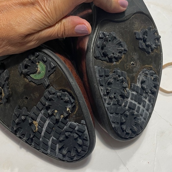 FootJoy Cream and Brown Leather Women’s Golf Shoes in size 8.5 - Picture 7 of 8